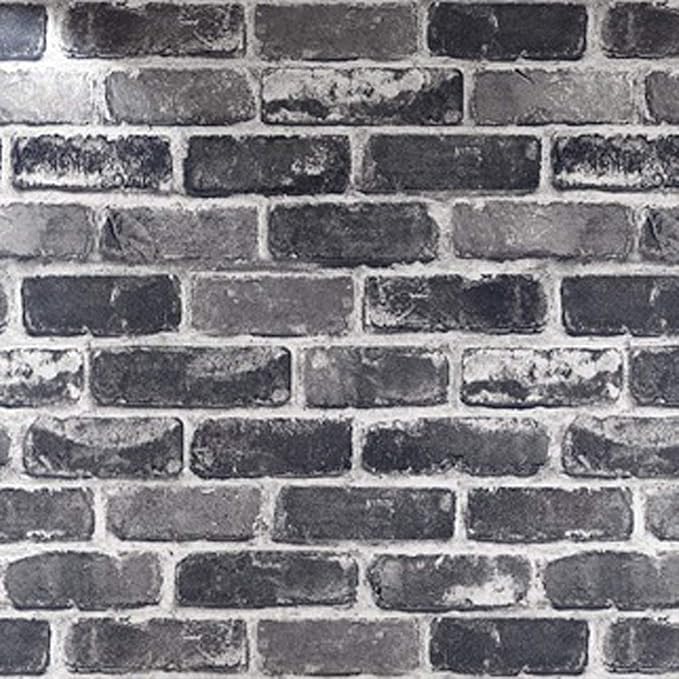 Okydoky Peel and Stick Wallpaper, Grey Brick Wallpaper for Home Decoration, Kitchen Contact Paper Stick and Peel Backsplash, Vinyl Self Adhesive for House, Workshop&Office, 17.3"x393", C201-10