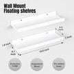 RICHER HOUSE 3 Set White Floating Shelves, 16 inches Wall Mounted White Shelves for Wall Decor, Picture Ledge Shelf with Lip for Storage Nursery, Bedroom, Living Room, Bathroom - White