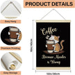 LETUROIA Cat Coffee Poster Hanger Frame, Because Murder is Wrong Canvas Wall Decor(12×16