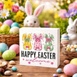 Easter Decorations for Home Happy Easter Welcome Wooden Sign, Bunny Spring Porch Decor, Farmhouse Easters Desk Decorations, Table Shelf Plaque, Holiday Front Door Party Supplies