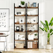 NUMENN Narrow Bookshelf, 6 Tier Bookshelves, Home Office Bookcase Shelf Storage Organizer, Free Standing Storage Shelving Unit for Bedroom, Living Room and Home Office, Vintage