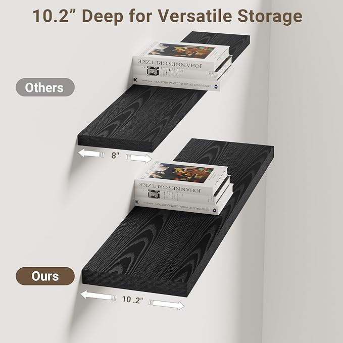 Vivelove 30 Inches Floating Shelves Wall Mounted, 10