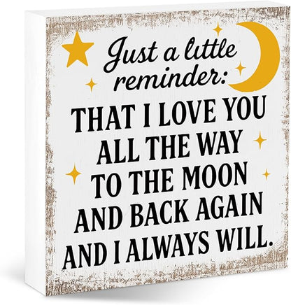 Valentines Desk Decor, Valentine's Day Home Office Table Sign for Wife Daughter from Dad Husband, Valentine Gifts Decorations for Porch Tiered Tray Shelf Party, Little Reminder That I Love You