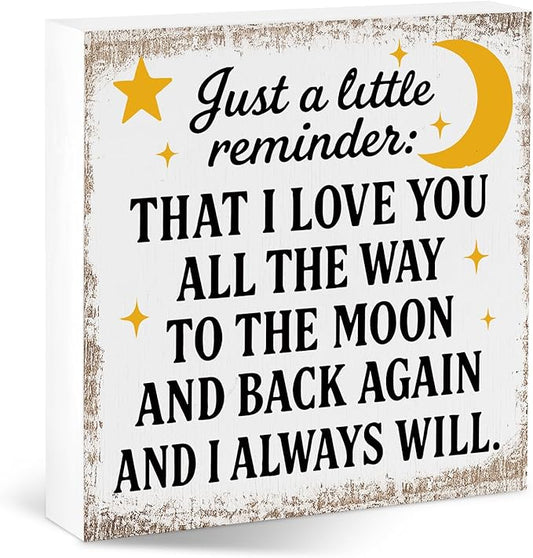 Valentines Desk Decor, Valentine's Day Home Office Table Sign for Wife Daughter from Dad Husband, Valentine Gifts Decorations for Porch Tiered Tray Shelf Party, Little Reminder That I Love You