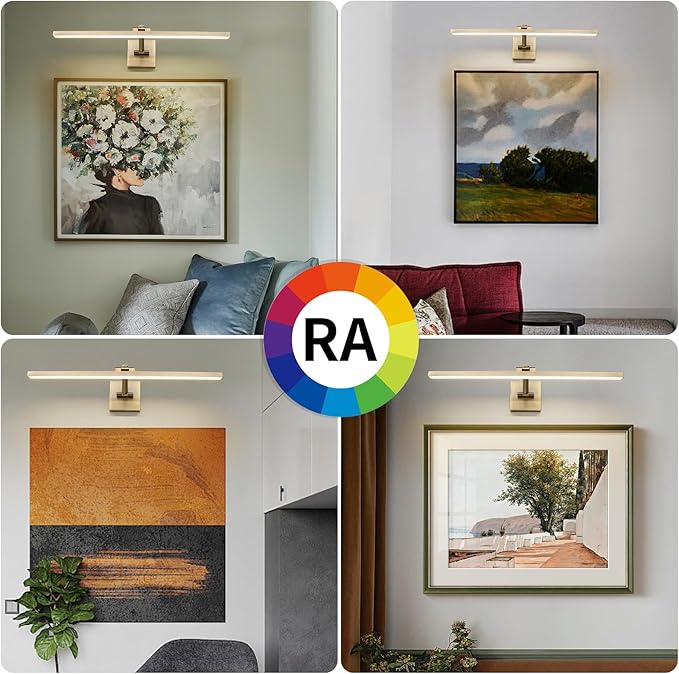 LED Modern Dimmable Picture Lights for Wall 23.62 Inch Hard-Wired Picture Frame Lights for Paintings Gallery Light with Adjustable Swing Arm Display Lights For Artwork,14W, Warm White Antique Bronze