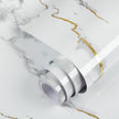 practicalWs Glossy Marble Wallpaper Peel and Stick White/Gold Granite Contact Paper Removable Wall Paper for Kitchen Countertop Cabinet Furniture 23.6