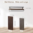 AGM Floating Shelves, 16.5 Bathroom Floating Shelf Set of 2, Carbonized Black Wall Storage Shelf with Towel Bar, Wall Mounted Shelves for Plants, Book, Bedroom, Kitchen, Living Room Decoration