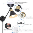 TRLIFE Dimmable Wall Sconce with Remote Control, Plug in Wall Sconces Dimming 10%-100% and Adjustable Color Temperature 2700K-6000K, Swing Arm Wall Lights with Plug in Cord, UL Listed(2 Pack, 2 Bulbs)