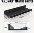 LaVie Home Floating Shelves for Wall Storage Set of 4, 15.6 Inch Picture Ledge Shelf, Black Wall Shelves with Lip for Kitchen, Bedroom, Bathroom, and Living Room