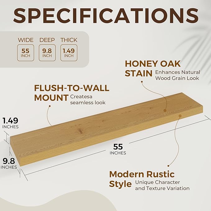 Dreamland 55 Inches Floating Shelves for Wall, 9.8