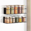 Magnetic Spice Rack For Refrigerator, Space Saving Magnetic Shelf For Fridge Black 2 Pack
