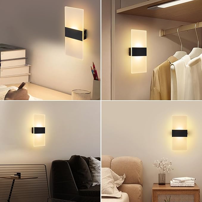 Wall Sconce, LED Wall Lights for Room Decor, Battery Operated Wall Sconce, Remote Control, Dimmable, Rechargeable, Small Night Lights for Hallway Stairway Porch Closet