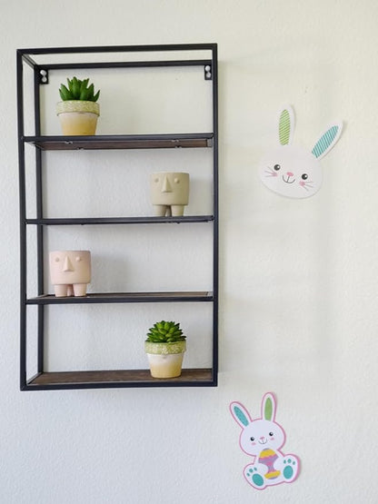 Admired By Nature 4 Tier Floating Shelf, Farmhouse Wall Decor, Rustic Wood Mounted Organizer for Home Decor, 1 Unit