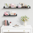 Forbena Black Floating Shelves for Wall, Bahtroom Wall Shelves Over Toilet, Rustic Hanging Shelf with Lip Rail for Bedroom Kitchen Office Living Room Picture Photo Decor, 17 Inch Long-Set of 3
