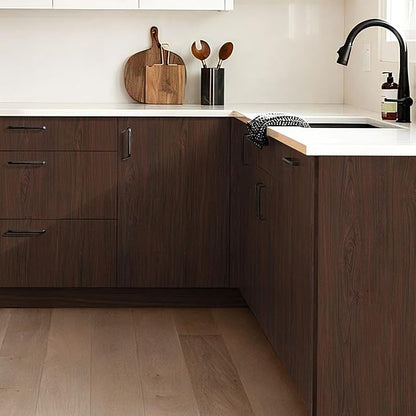 Heroad Peel and Stick Wallpaper Wood Contact Paper Red Brown Wood Grain Contact Paper Wallpaper Thicken Textured for Cabinets and Drawers Countertops Waterproof Self Adhesive Vinyl 17.5" x 393"