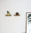 Raft Floating Shelf Wood Round Wall Mounted Showcase Wall Shelf Hanging Planter Storage Wooden Shelf for Plants Photo Candle Invisible Wall Decoration Design Set of 2 (Square 5.9 inch)