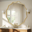 VooBang Gold Scalloped Circle Mirror, 36