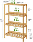 HOOBRO Bamboo Storage Shelf, 4-Tier Freestanding Shelving Unit, Multifunctional Storage Rack with Back Panel, 23.6 x 10.2 x 39.4 inches, for Bathroom, Living Room, Balcony, Kitchen, Natural YL95CJ01