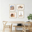ATOBART 11x14 Picture Frame Set of 4, Displays 8x10 with Mat or 11x14 Without Mat, Photo Frames for Wall Hanging or Tabletop, Includes HD Plexiglass, Natural Wood Grain