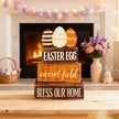 Easter Decorations - Easter Egg Carrot Field Tiered Tray Decor - Wooden Farmhouse Easter Tabletop Sign with Eggs & Carrot Theme - Rustic Spring Home Decor for Shelf Mantel Kitchen - Spring Home Decor for Living Room, Kitchen Counter