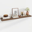 55 Inch Floating Shelves, 12 Inch Deep Floating Shelves for Wall, Floating Shelf with Invisible Brackets, Deep Wall Shelves for Bathroom, Bedroom, Living Room, 1 Pack, Walnut