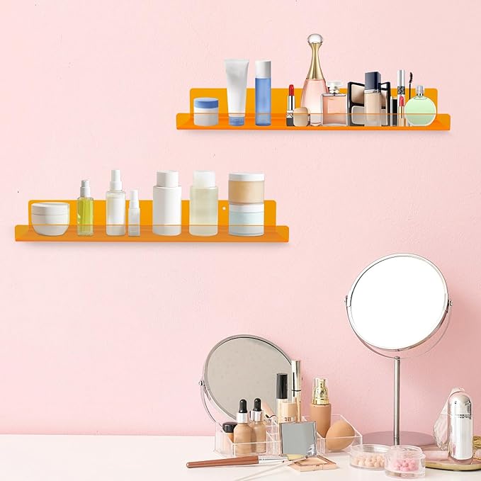 Dezzer 6 Pack Acrylic Shelves for Wall, 15