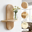 2 Pack Boho Shelf Wall Decor - Handmade Solid Wood Floating Shelves Rainbow Arch Trinket Storage Rack Wall Decor for Bedroom Living Room Nursery Bathroom