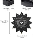 Chakra Lotus Flower Crystal Display Shelf with LED Light, Witchy Home Decor Boho Decorative Wall Mounted Trinket Shelf Wooden Sun Moon Shelf Rock Case Stone Storage Floating Hanging Holder