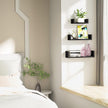 SRIWATANA Floating Shelves Wall Mounted, Solid Wood Wall Shelves, Black