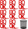 Book Ends - Decorative Metal Book Ends Supports for Bookrack Desk,Books, Unique Appearance Design,Heavy Duty (Red, 4 Pair)