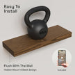 BAOBAB WORKSHOP Wood Floating Shelves for Wall 20 Inch, Solid Real Wooden Bathroom Shelf, Heavy Duty Wall Shelf Mounted 20 in Kitchen Rustic Farmhouse, Walnut Floating Shelves, 20W × 6.7D, Set of 2
