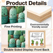 Inspirational Plant Decor Sign - Office Gift for Plant Lover Coworker - Double-sided Cactus Decor for Tiered Tray Table Desk Shelf Decoration