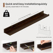 Picture Ledge Shelf, Solid Pine Wood Floating Shelves Set of 2, 24 Inches Nursery Book Shelves for Toys Storage, Kids Bookshelf Wall Mounted for Living Room Bedroom Decor Books Photo Frames, Walnut