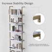 aboxoo Ladder Shelf 6-Tier Bookshelf,White Faux Marble Shelves Wall Mounted Bookshelf Open Storage Rack Display Shelf Plant Stand for Living Room Kitchen Home Office Bedroom