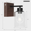 Battery Operated Wall Sconce Set of 2, Black & Walnut Rechargeable Wall Lights with Timer Function, Easy Install Dimmable Wireless Wall Lamps for Living Room, Bedroom, Hallway, Entryway Decor 3000K