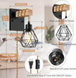 Farmhouse Wood Wall Sconces with Plug in Cord, Black Wall Sconces Set of Two, Wall Lamps that Plug into Wall Outlet, Vintage Sconce Lighting Wall Decor for Bedroom Living Room, with 5.58FT Cord