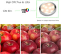 AIBOO LED Under Cabinet Lighting Kit 4 Packs 12V Low Profile Puck Lights with Dimmable Wireless RF Remote for Kitchen, Counter, Gun Safe Lighting(Warm White)