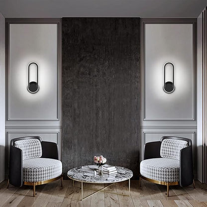 XEYOU 12W Modern Indoor Wall Sconce Rotatable 330° LED Black Wall Light Fixtures for Bedroom Living Room Hotel Hallway Aisle Corridor, Cool White 6000K