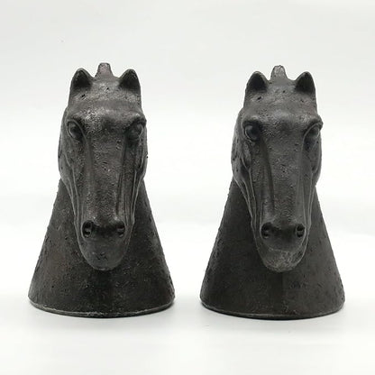 Lukitas Horse Head Decorative Bookends - Heavy Duty Non-Slip Book Holders, Modern Equestrian Ornaments for Office Home Bookshelf Decor, Black, Resin 7.5''