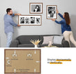 puthiac 9x12 Solid Oak Wood Picture Frame, Fits 6x8 with Mat or 9x12 Without Mat, Wall or Tabletop Display with Stand, Vertical or Horizontal, Plexi Front, 3 Pack, Walnut