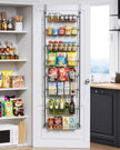 Delamu Over The Door Pantry Organizer, 8-Tier Pantry Door Organizers and Storage, Metal Hanging Spice Rack, Seasoning Organizer, Door Organizer for Home Kitchen Bathroom, Black
