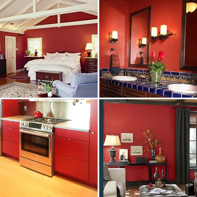AbaBoorty 80''x15.8'' Peel and Stick Dark Red Adhesive Wall Paper Decorative Solid Color Wallpaper for Kitchen Thick Dark Contact Paper Self Adhesive Textured Red Wallpaper Decorative Vinyl Roll