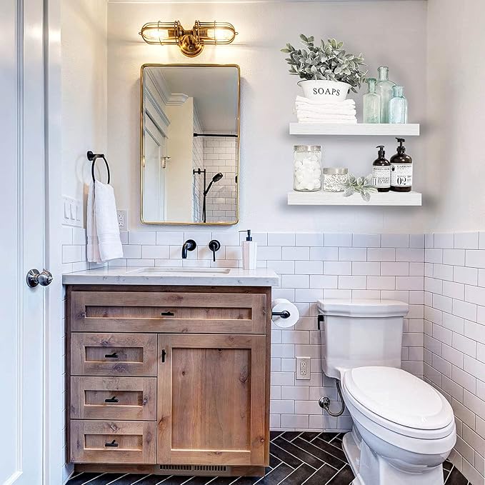 QEEIG Bathroom Floating Shelves for Wall - 15.7