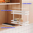 2 Pack Pull Out Spice Rack Organizer for Cabinet, 2 Tier Metal Slide Out Seasoning Organizer and Storage Heavy Duty Vertical Spice Rack Shelf Pullout for Kitchen Cabinets No Drilling (White)
