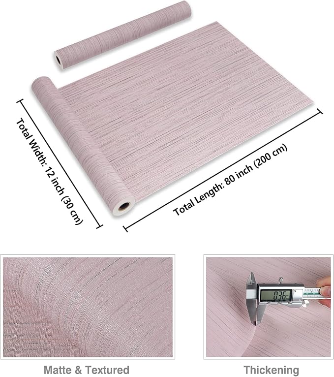 CRE8TIVE Pale Pink Grasscloth Wallpaper Textured Grasscloth Peel and Stick Wallpaper Faux Grass Cloth Contact Paper Self Adhesive Fabric Linen Removable Wall Paper for Girls Bedroom Dressers 12"x80"