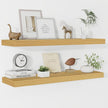 Fun Memories Floating Shelves 36 Inch Long, 9.3Inch Deep Floating Shelves for Wall, Extra Deeper & Thicker Wall Mounted Storage Shelf for Kitchen, Farmhouse, Oak, 2 Pack