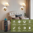 Wireless Wall Sconce Sets of 2, Pleated Shades Rechargeable Battery Operated Wall Sconce, Retro Industrial Gold Wall Lights Bathroom Vanity Sconces, Wall Mounted Lamps for Bedroom Living Room Kitchen