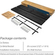 BGMG Wood Floating Shelves for Wall 54 inch Set of 2,Black Floating Shelves,Solid Wood Wall Mount Shelves for Bathroom Living Room Bedroom Kitchen Farmhouse -54x 6.7 x1.75 inch