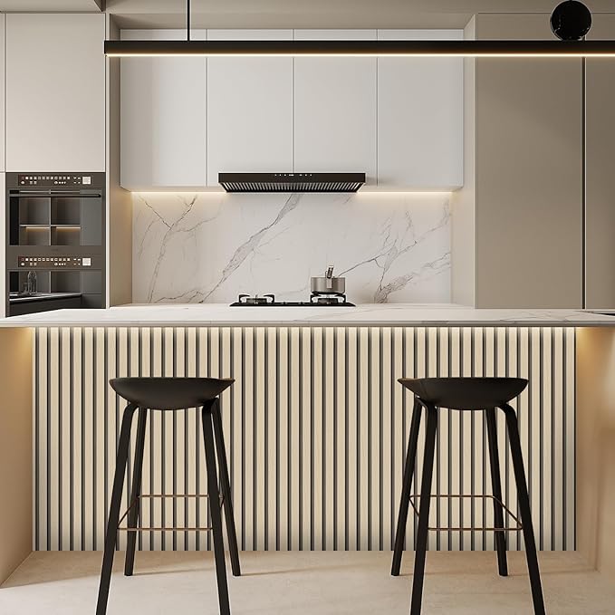 Arthome Wood Slat Wallpaper 17''x393'' Peel and Stick self Adhesive Wood Wallpaper PVC Vinyl Decorative Removable Wallpaper Waterproof Faux Wood Grating Stripe Contact Paper for Living Room (Oak)