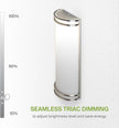 ASD LED Indoor Wall Mount Light Fixture - 18 Inch 25W Modern Interior Nickel Dimmable Wall Sconce Light - ETL 3000K 4000K 5000K Adjustable - Hallway, Bedroom LED Wall Lights, 2 Pack